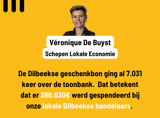 Dilbeekse geschenkbon gaat 7.031 keer over de toonbank Dilbeekse geschenkbon gaat 7.031 keer over de toonbank